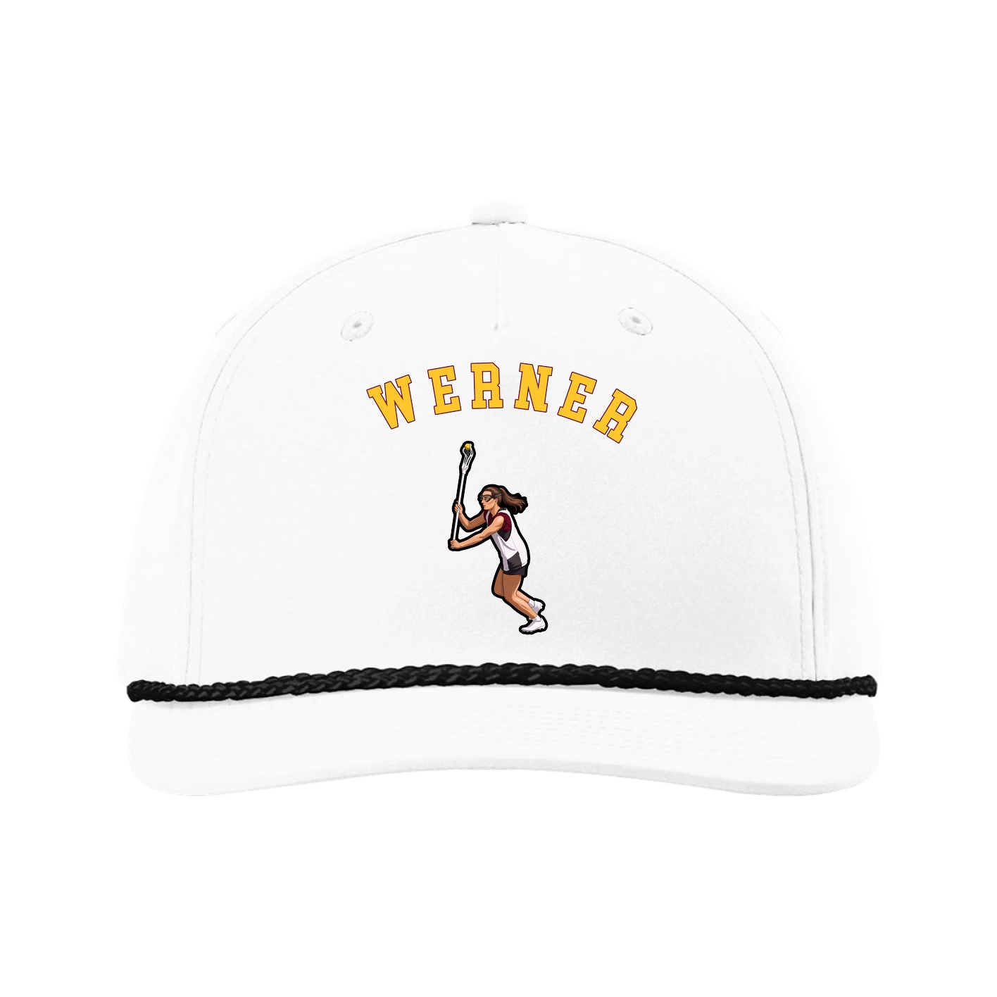 Five-Panel Classic Rope Cap — Shirsey Arch in White