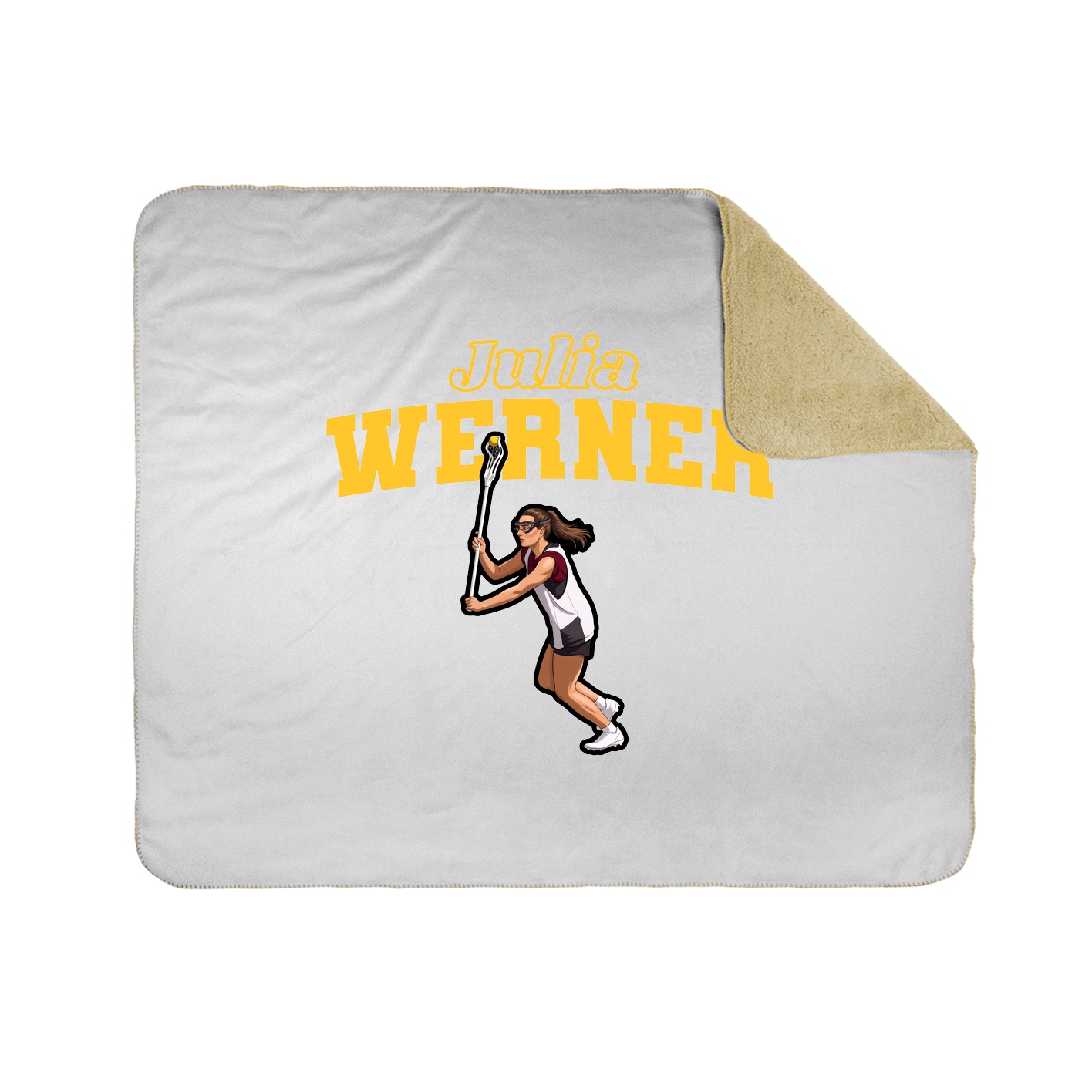 Throw Blanket — Name Arch in White