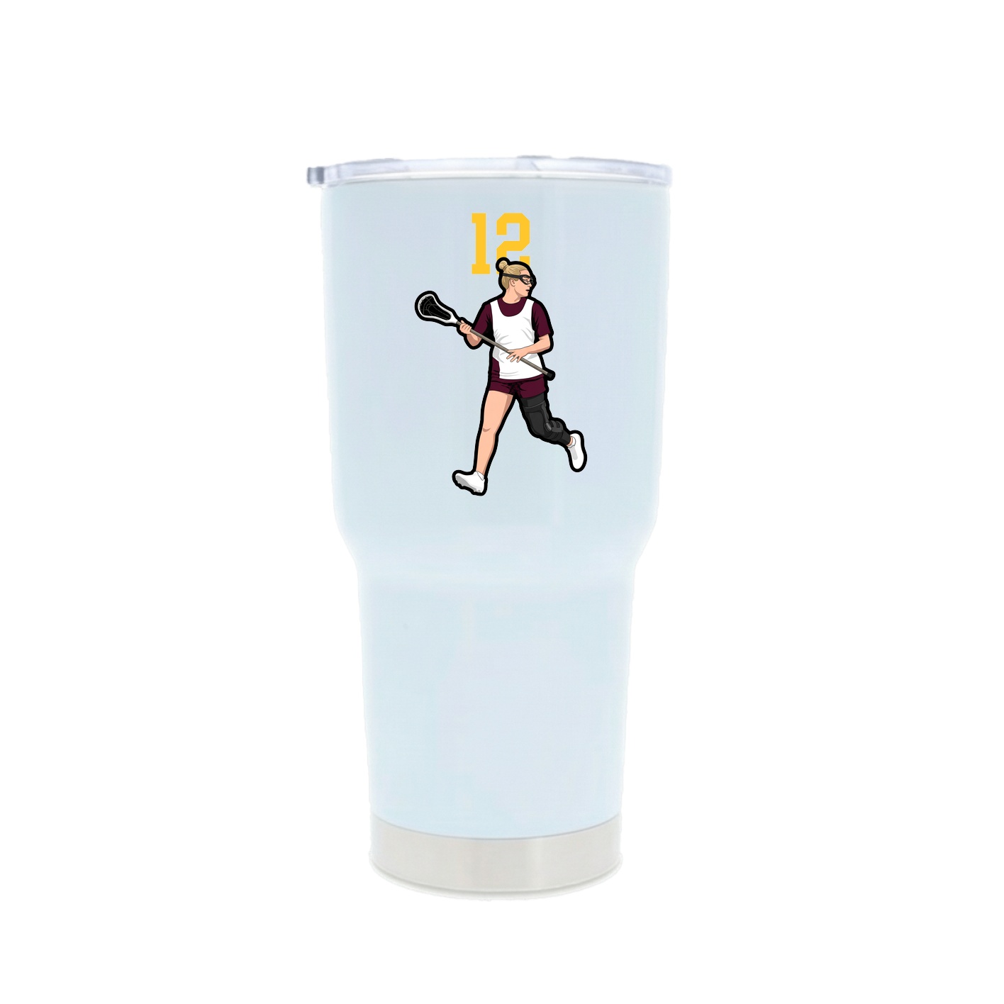 30oz Stainless Steel Tumbler — Number Top in White
