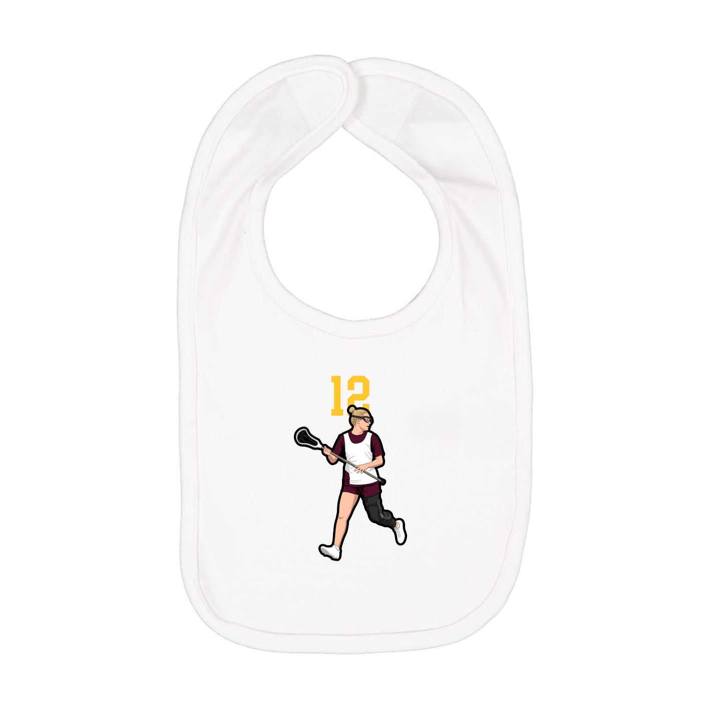 Infant Bib — Number Top in White