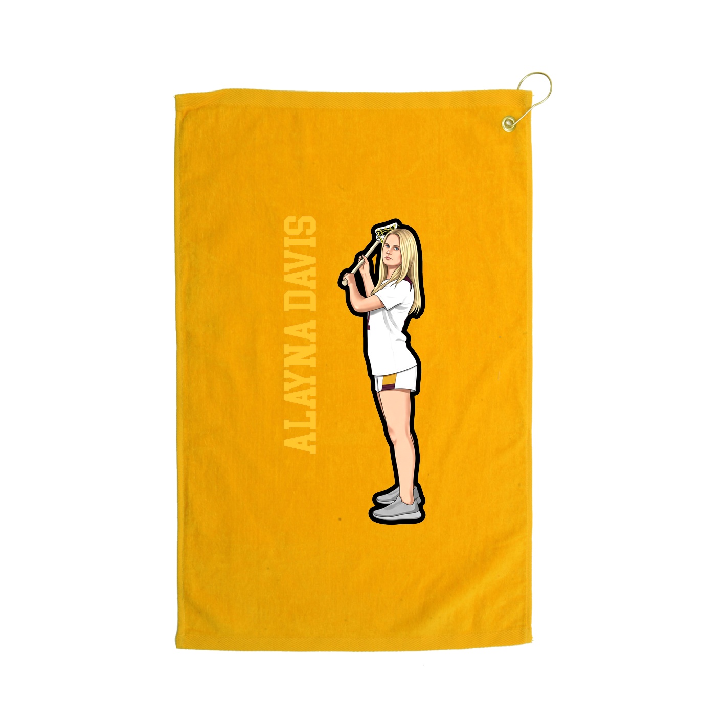 Golf Towel — Name Vertical in Gold
