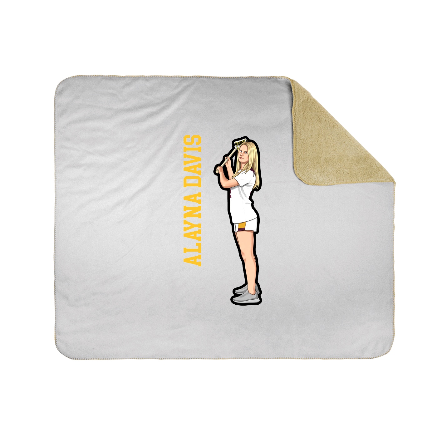 Throw Blanket — Name Vertical in White