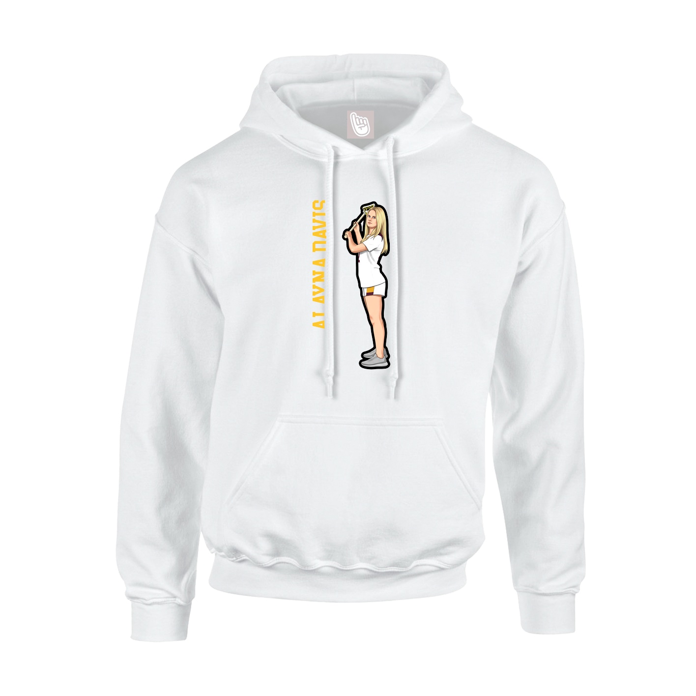 Hoodie — Name Vertical in White