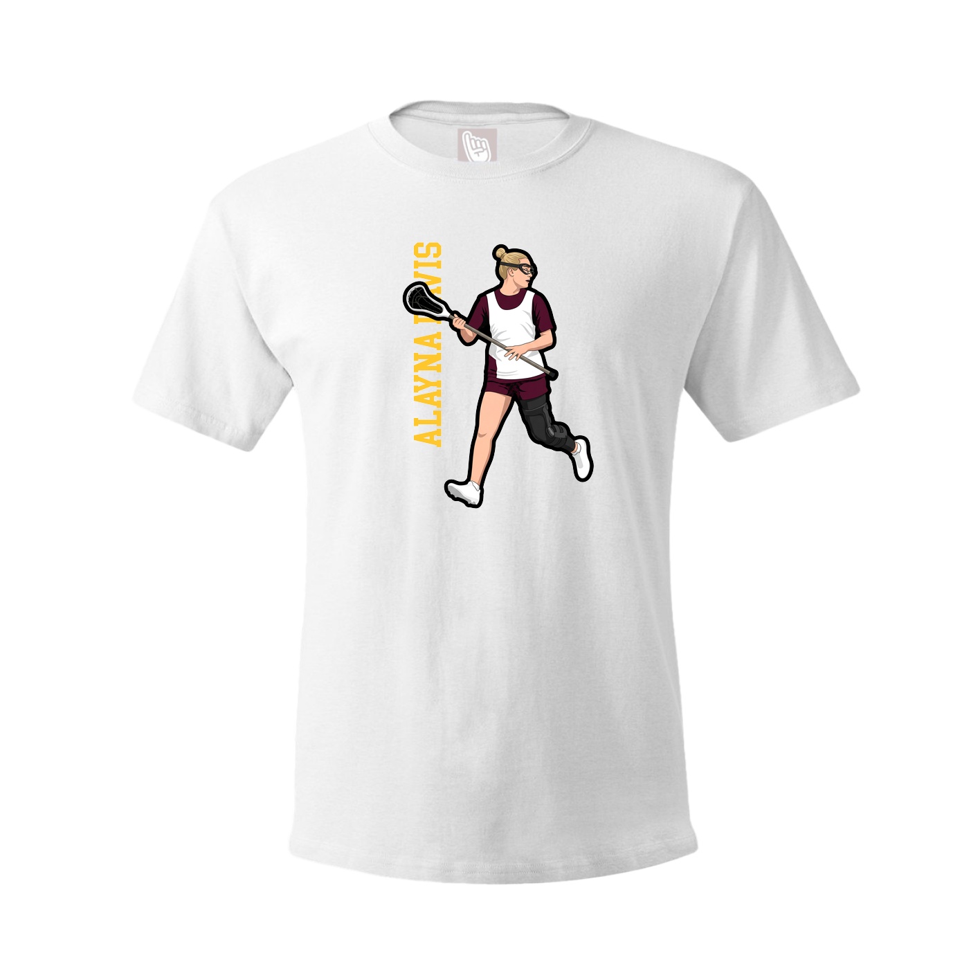 Tee — Name Vertical in White