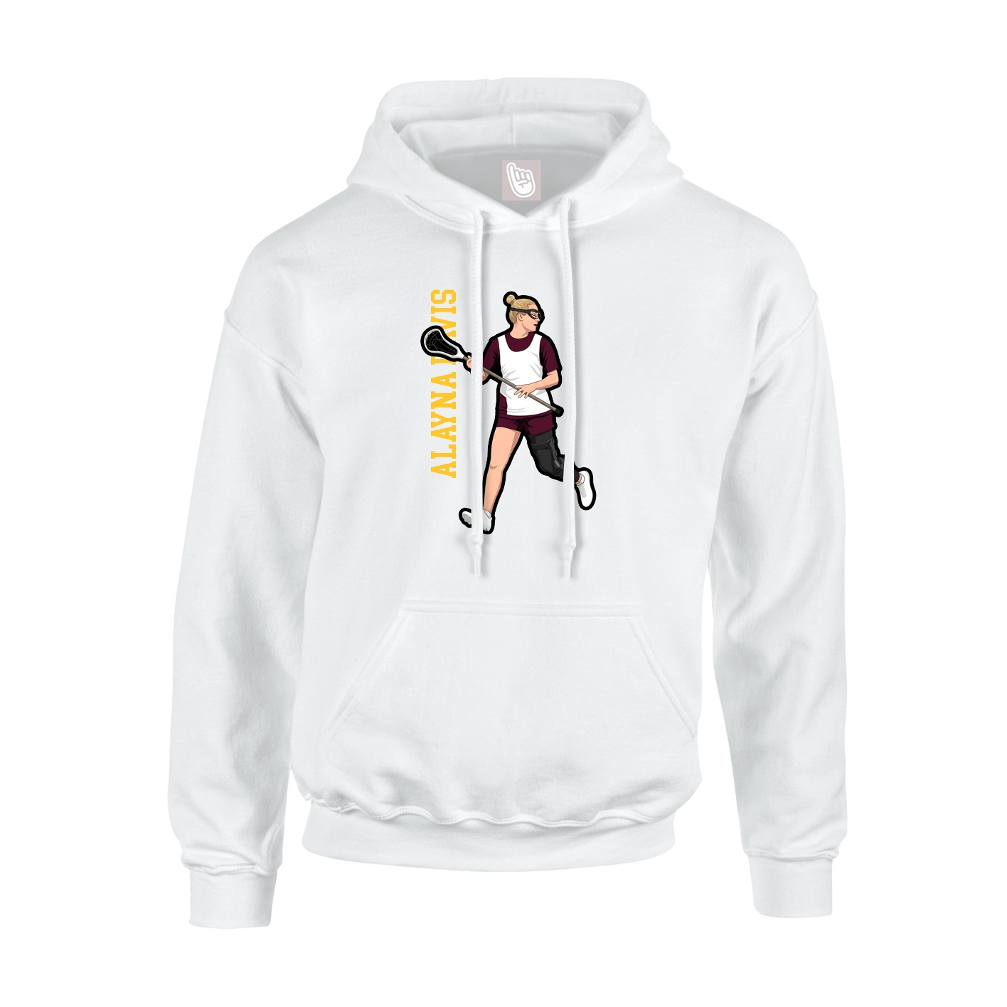 Youth Hoodie — Name Vertical in White