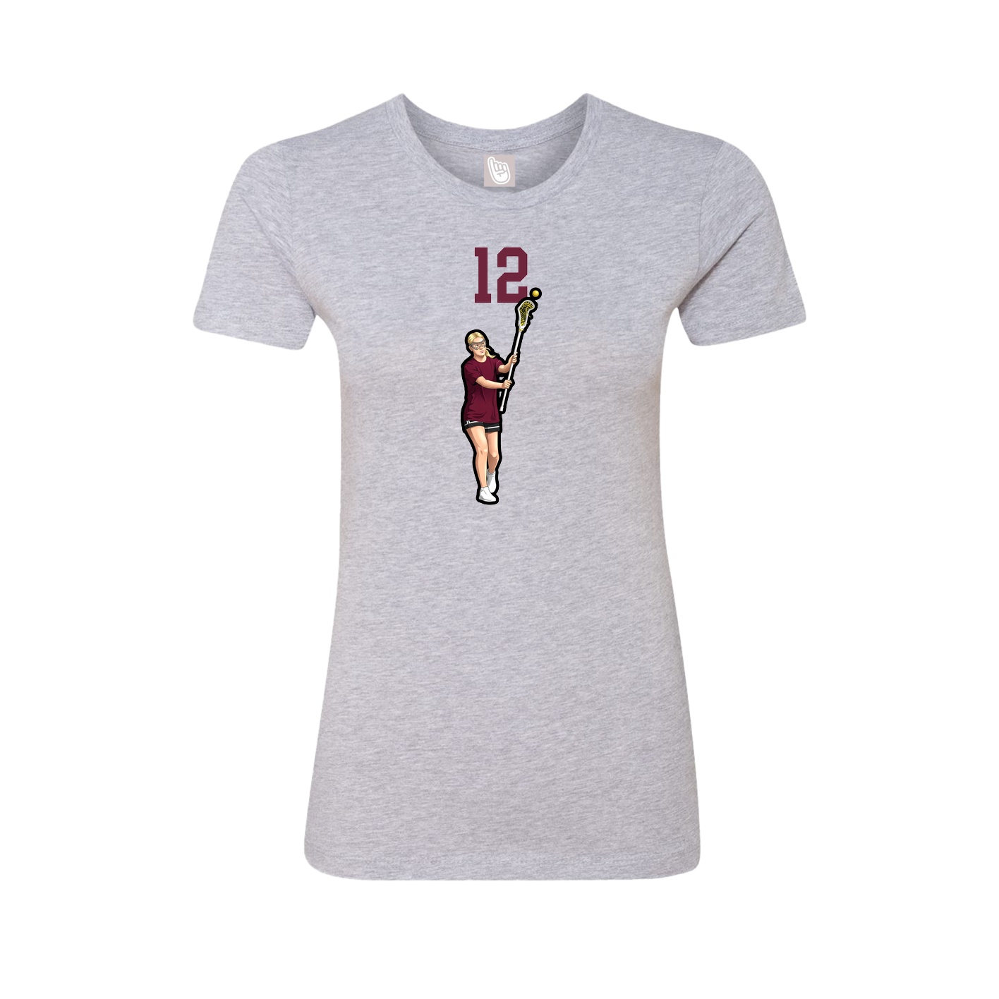 Fitted Women's Tee — Number Top in Grey