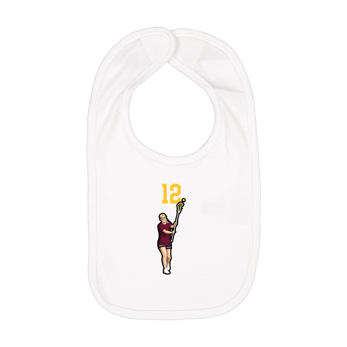 Infant Bib — Number Top in White
