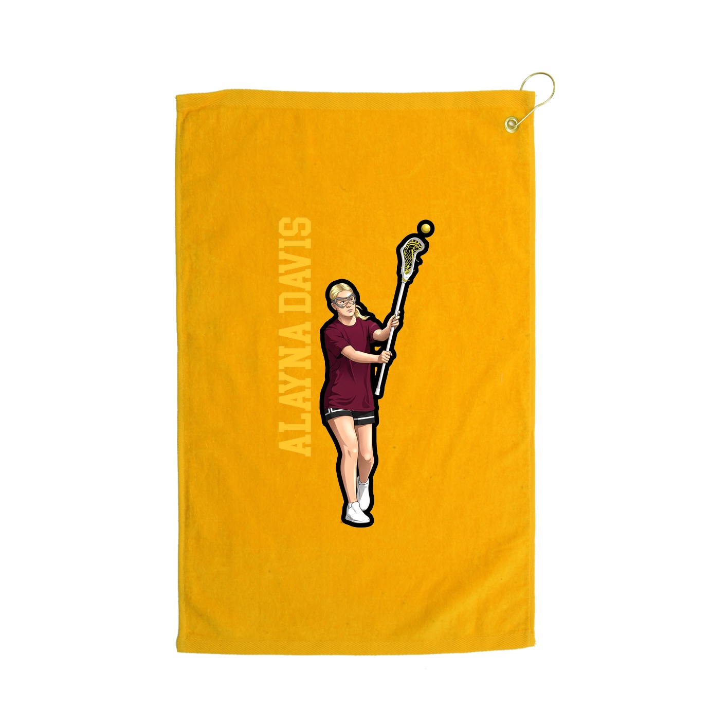 Golf Towel — Name Vertical in Gold