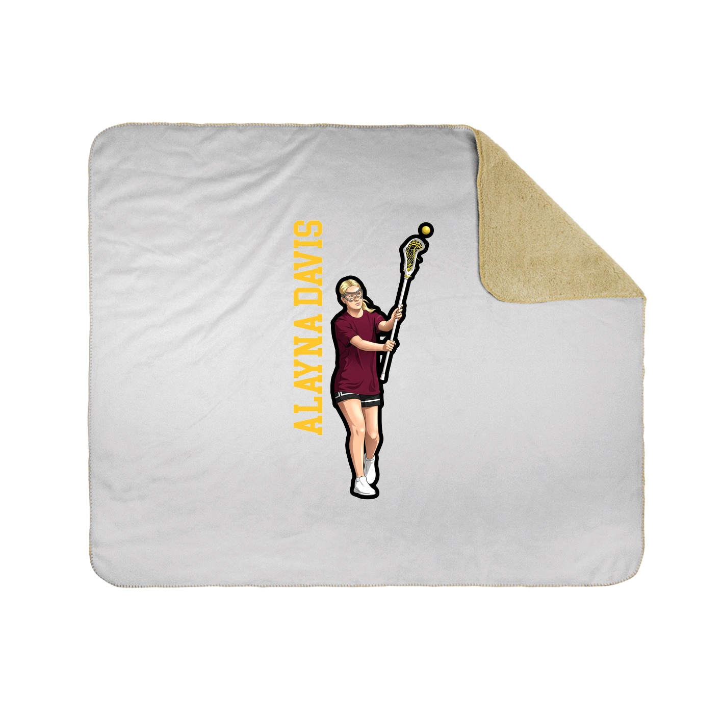Throw Blanket — Name Vertical in White