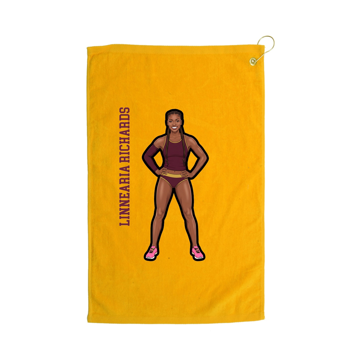 Golf Towel — Name Vertical in Gold
