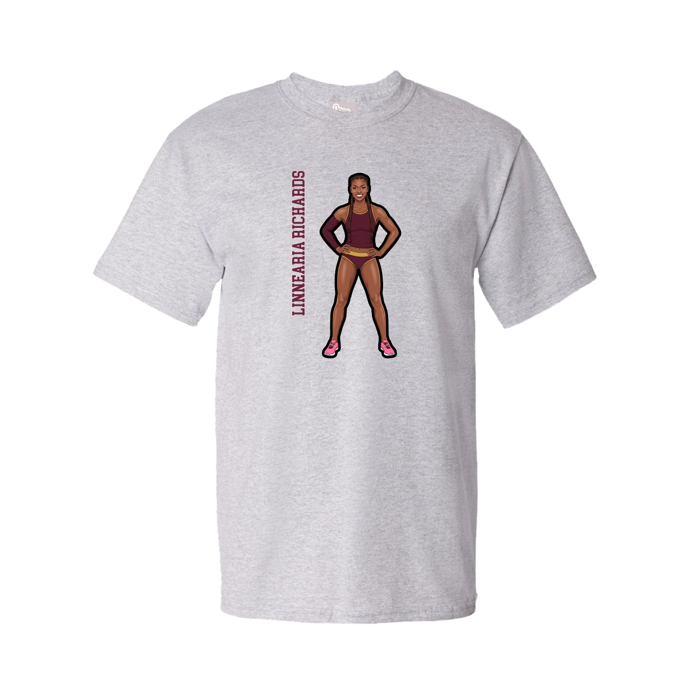 Tee — Name Vertical in Grey