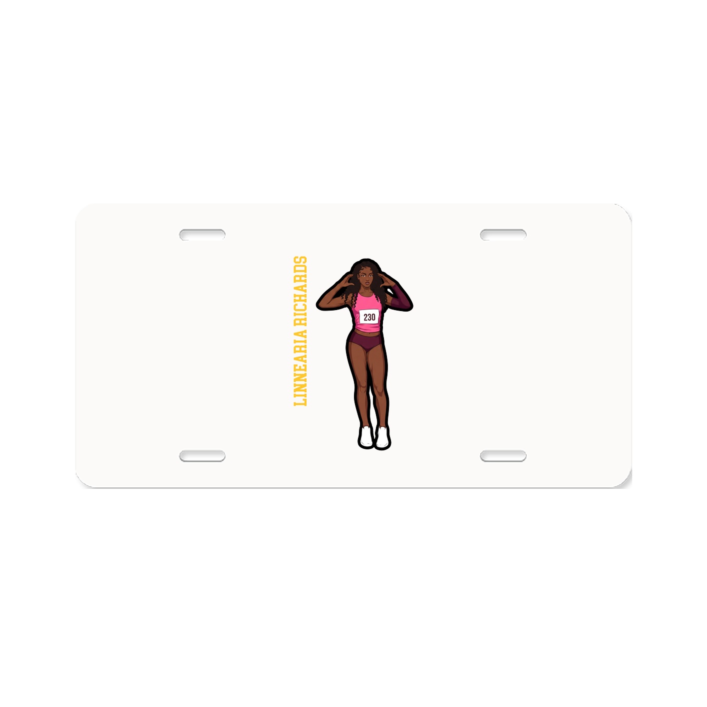 License Plate — Name Vertical in Classic