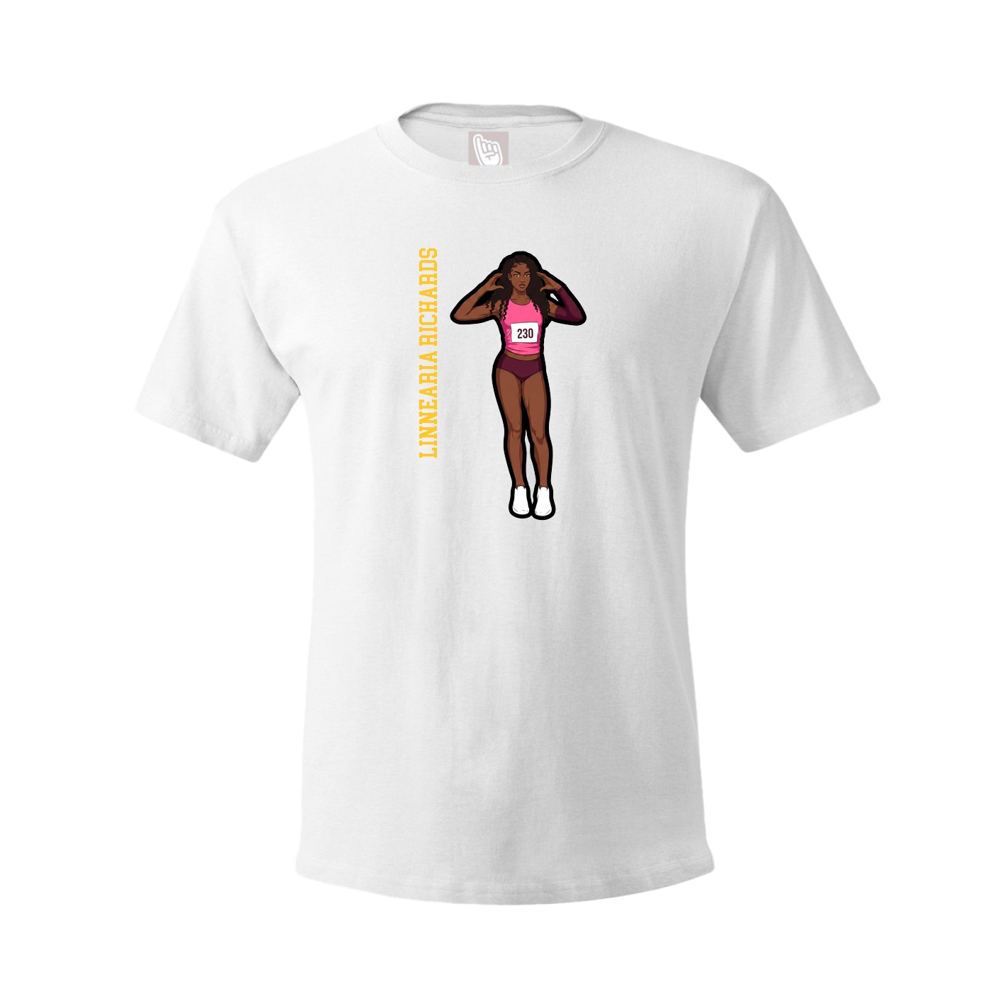 Tee — Name Vertical in White