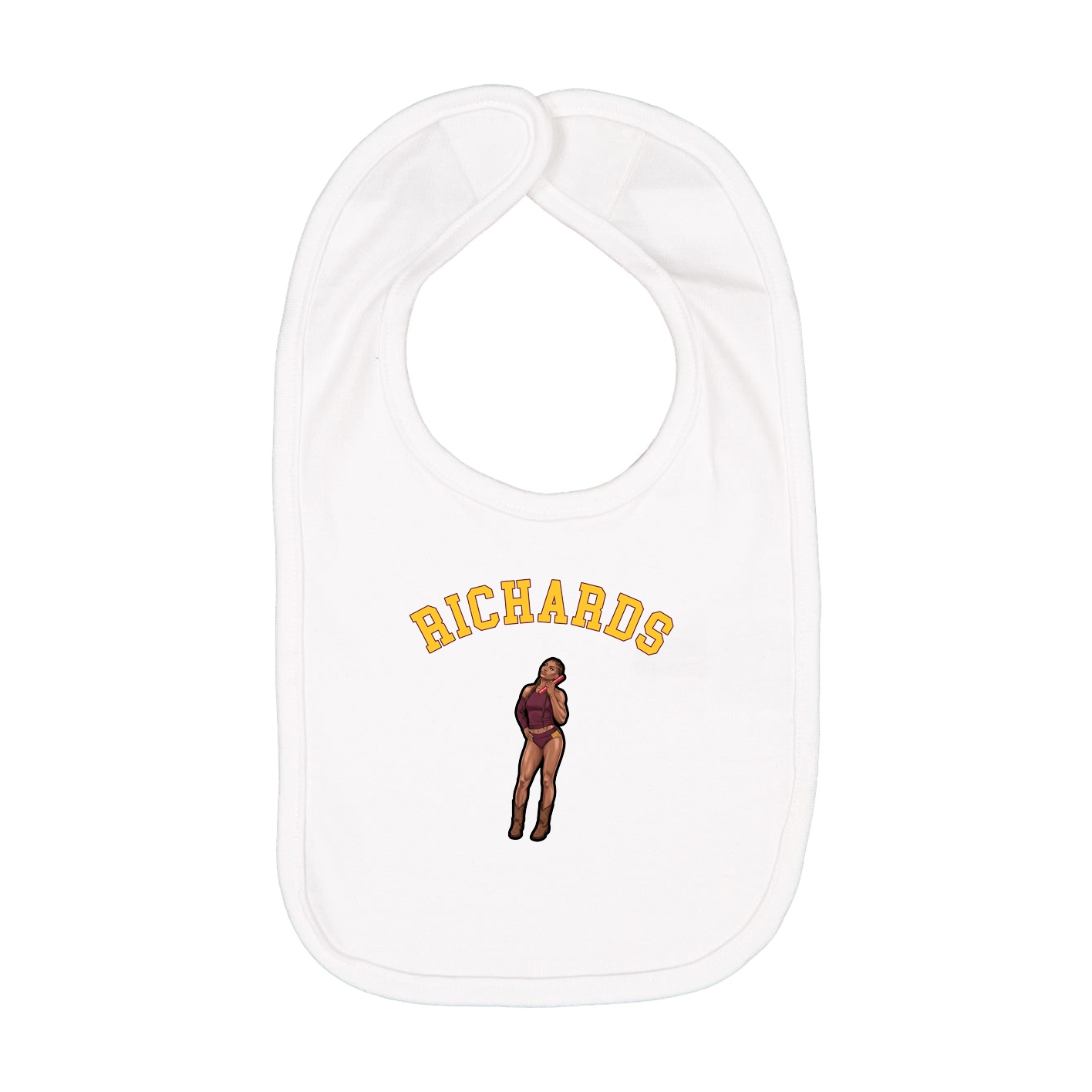 Infant Bib — Shirsey Arch in White