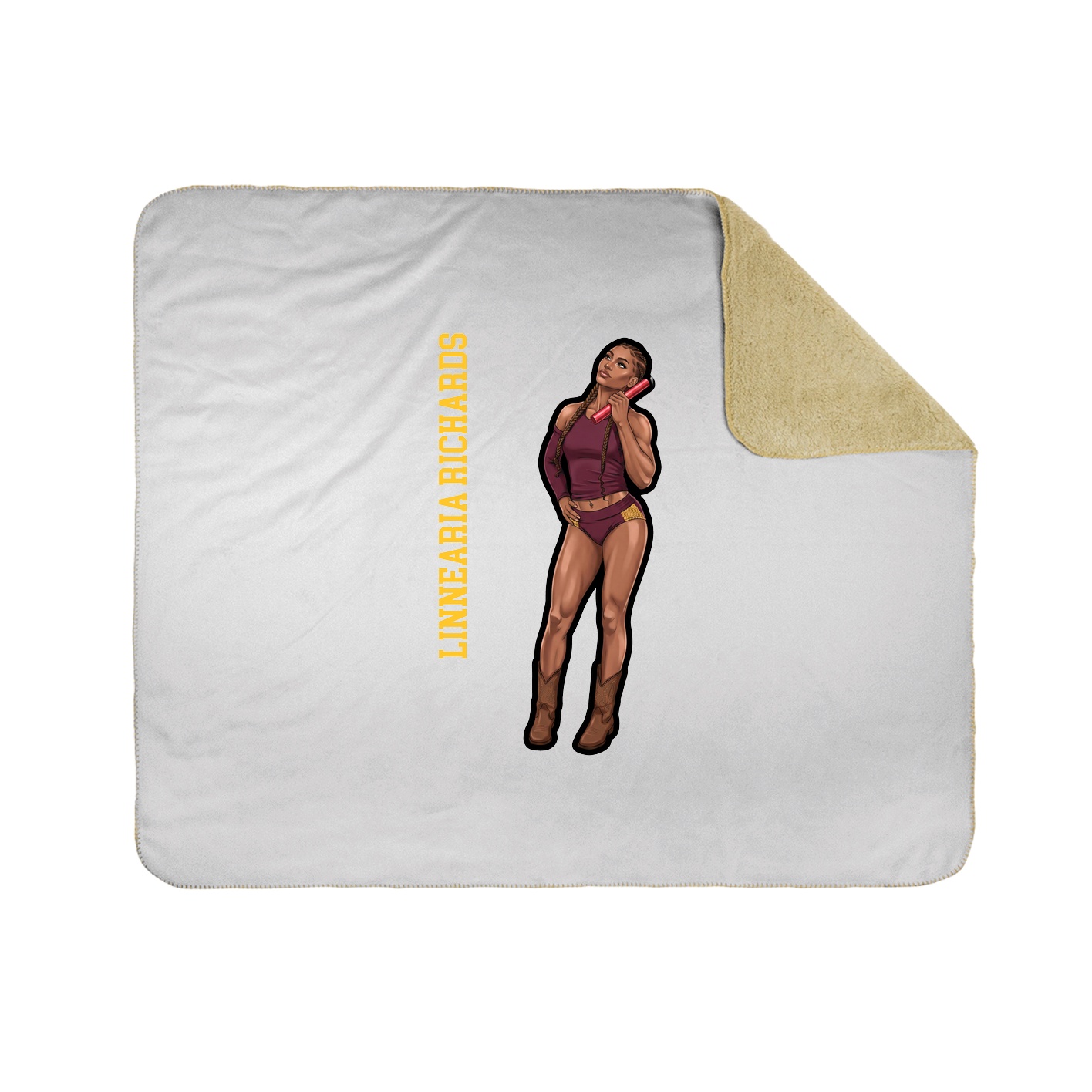 Throw Blanket — Name Vertical in White