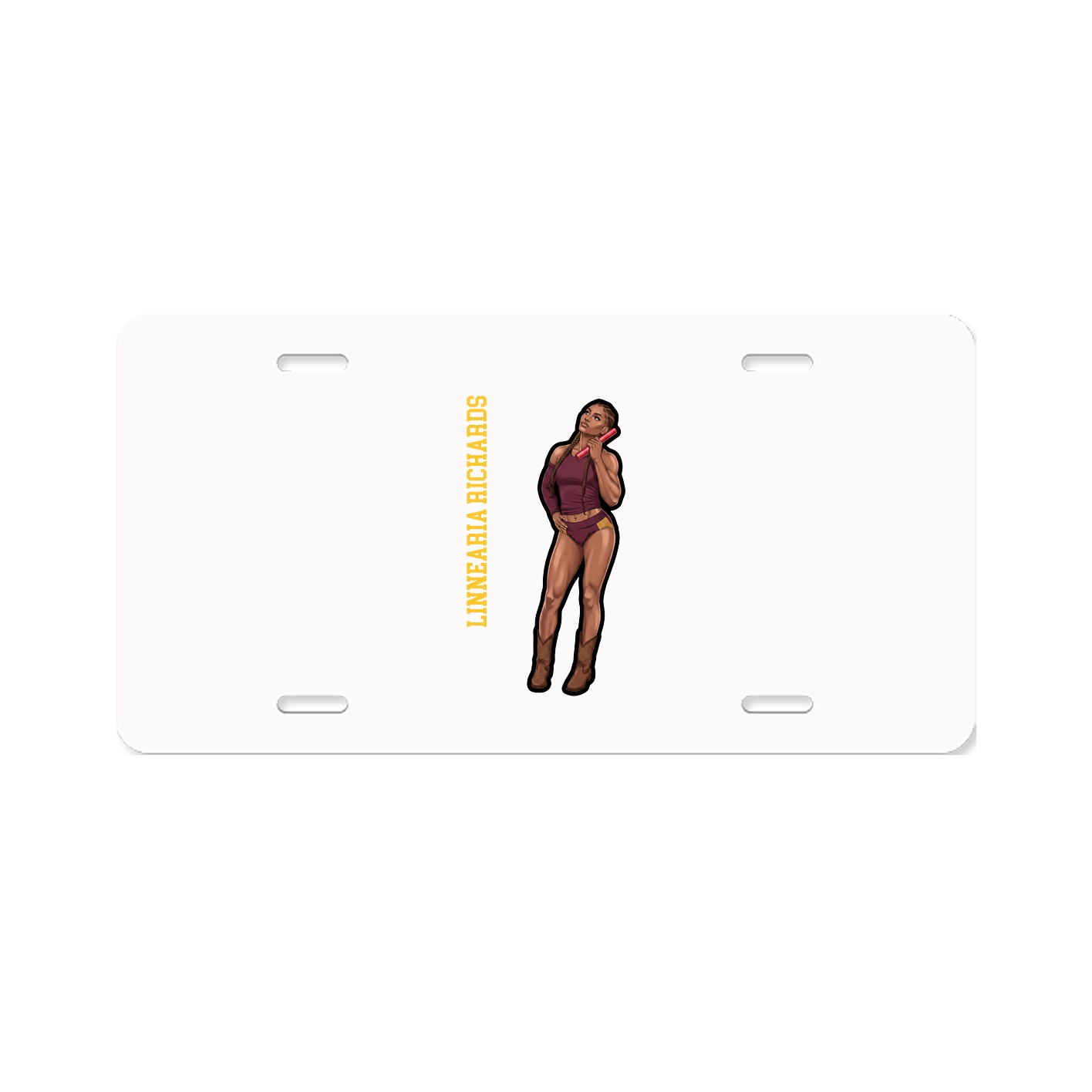 License Plate — Name Vertical in Classic