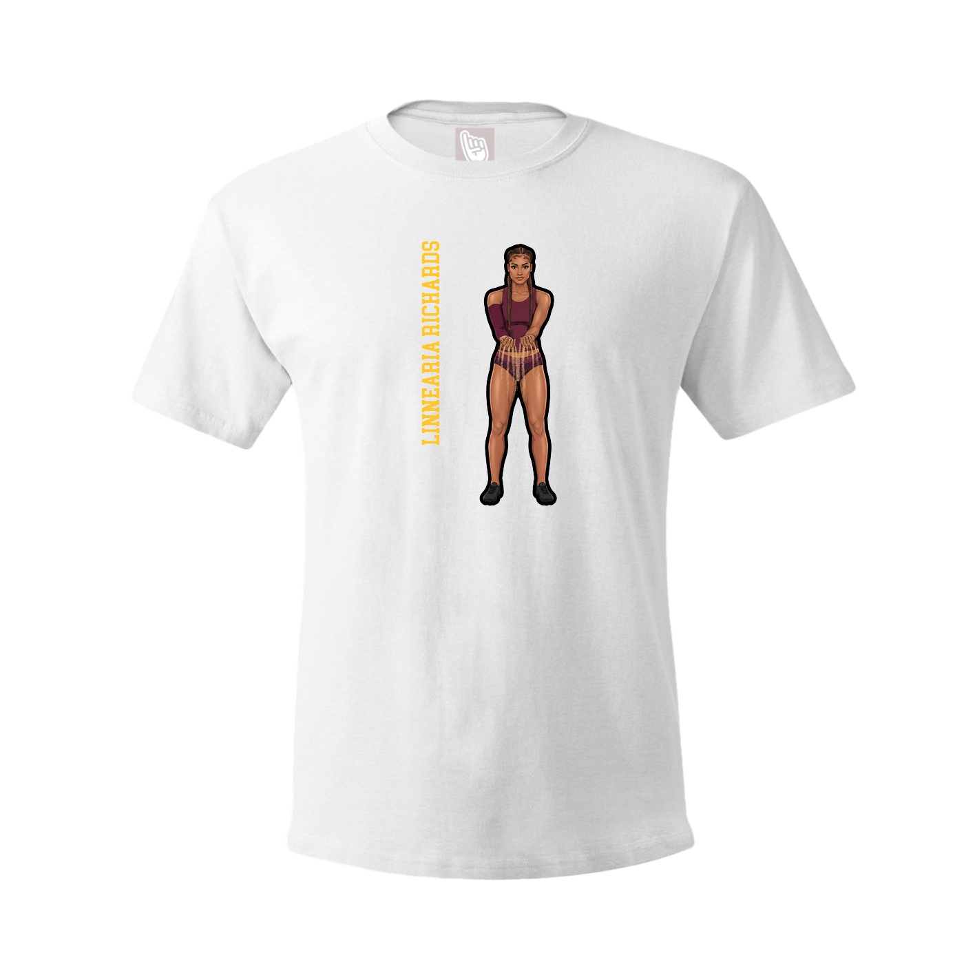 Tee — Name Vertical in White