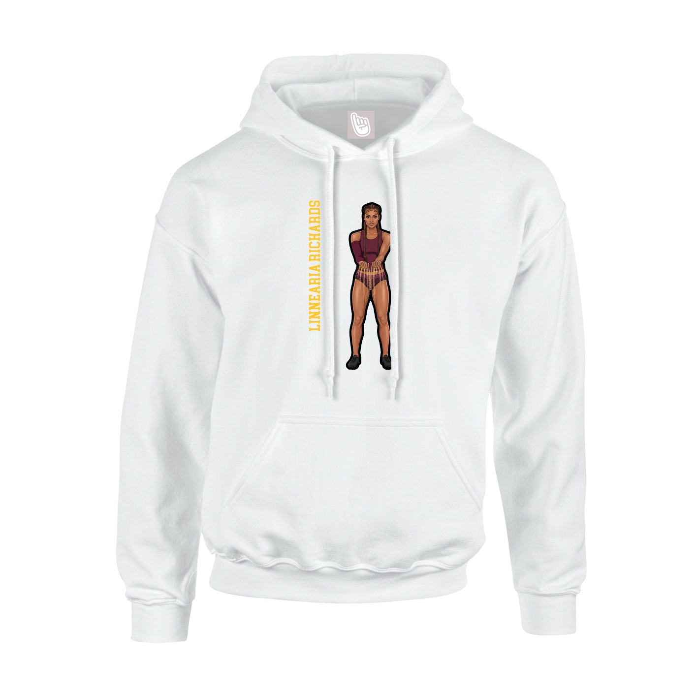 Hoodie — Name Vertical in White