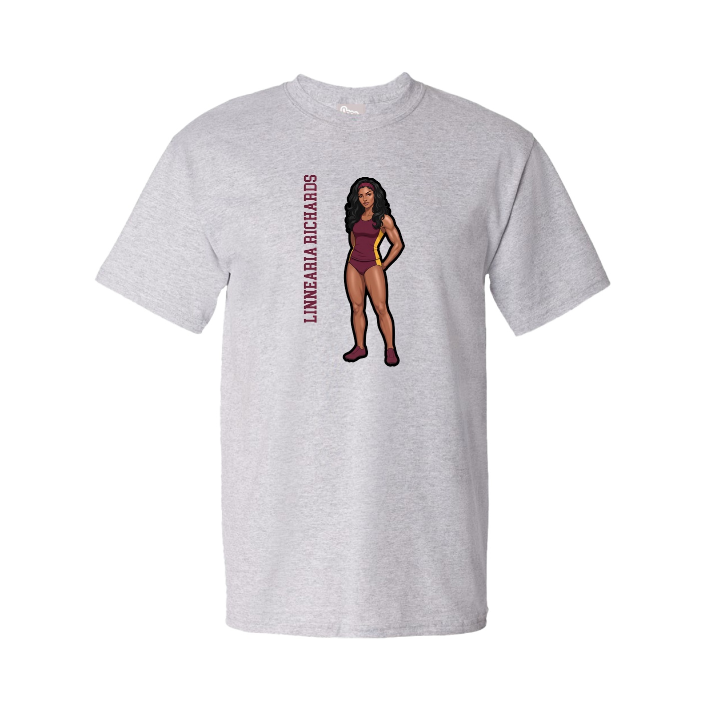 Tee — Name Vertical in Grey