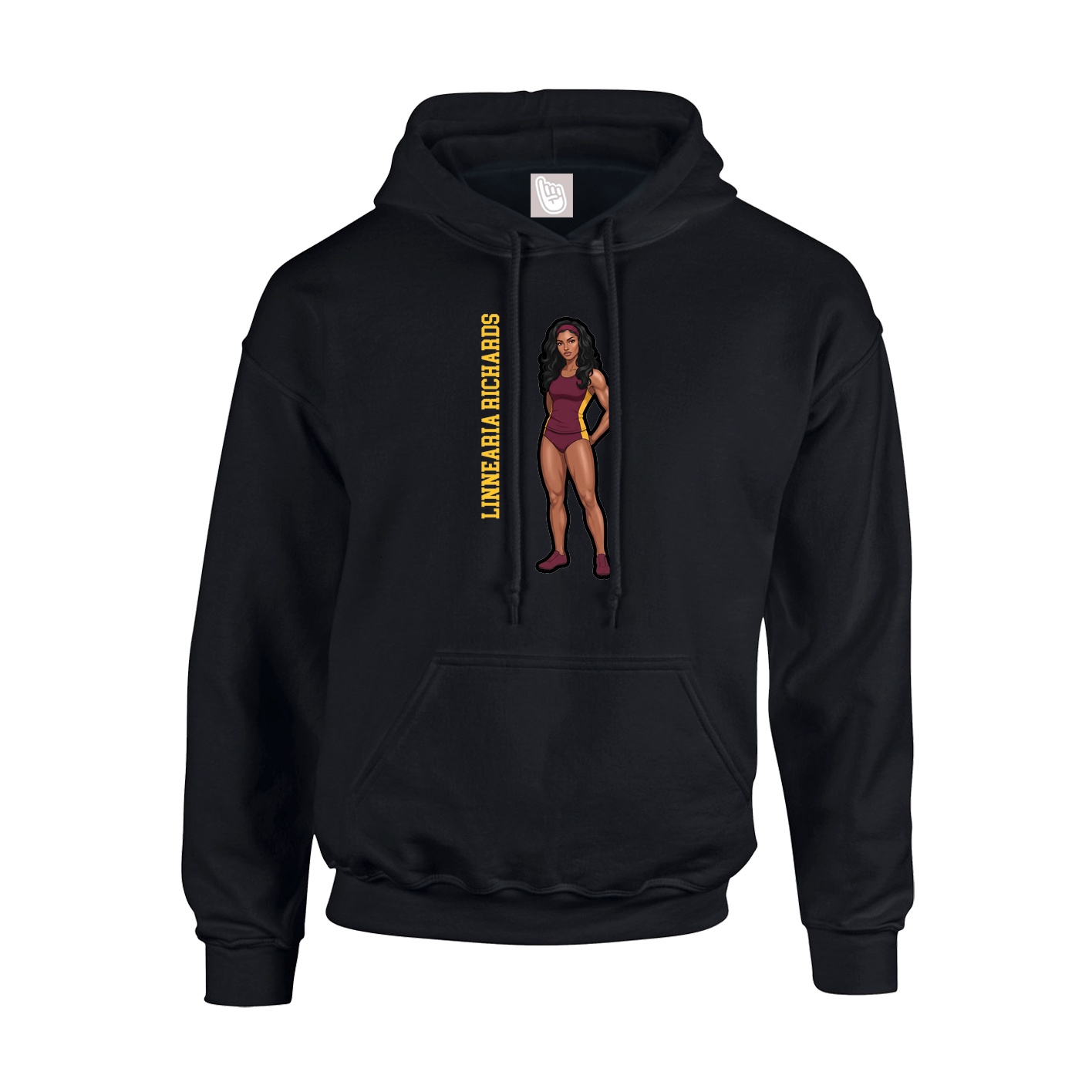 Hoodie — Name Vertical in Black