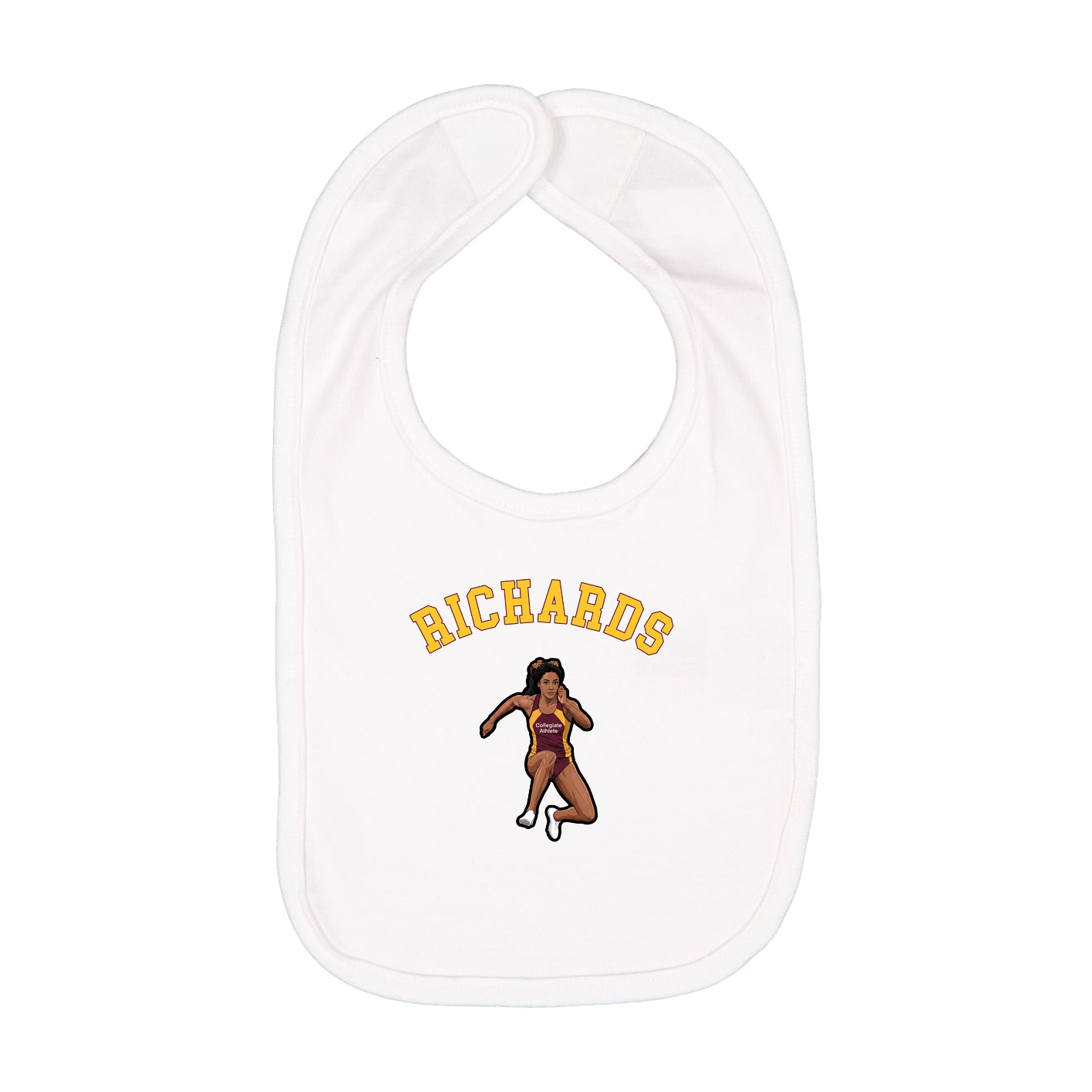 Infant Bib — Shirsey Arch in White