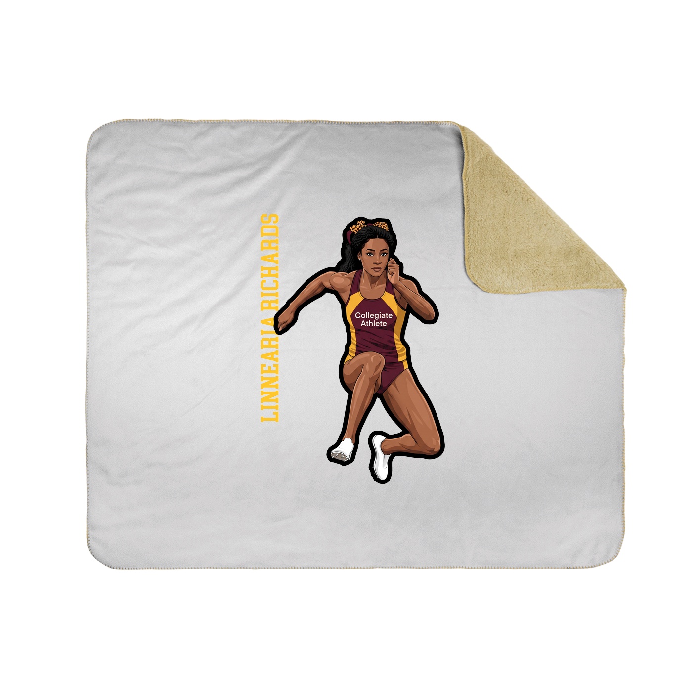 Throw Blanket — Name Vertical in White