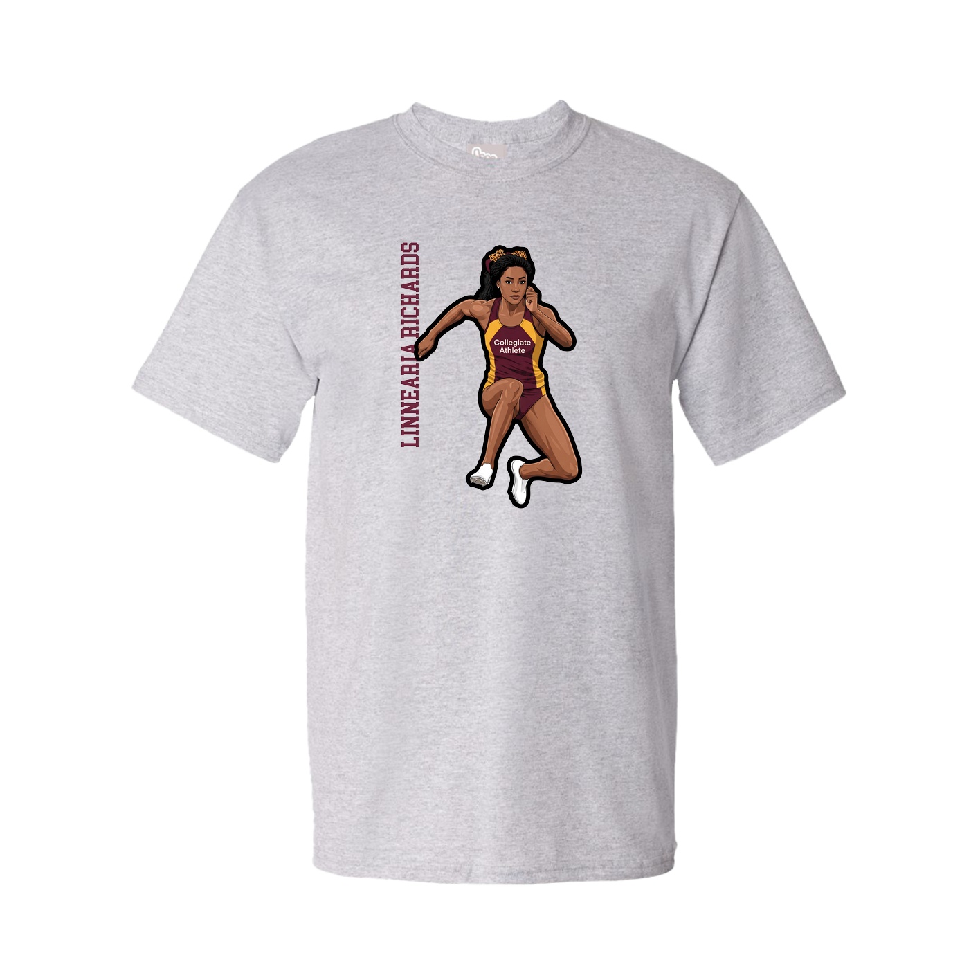 Youth Tee — Name Vertical in Grey