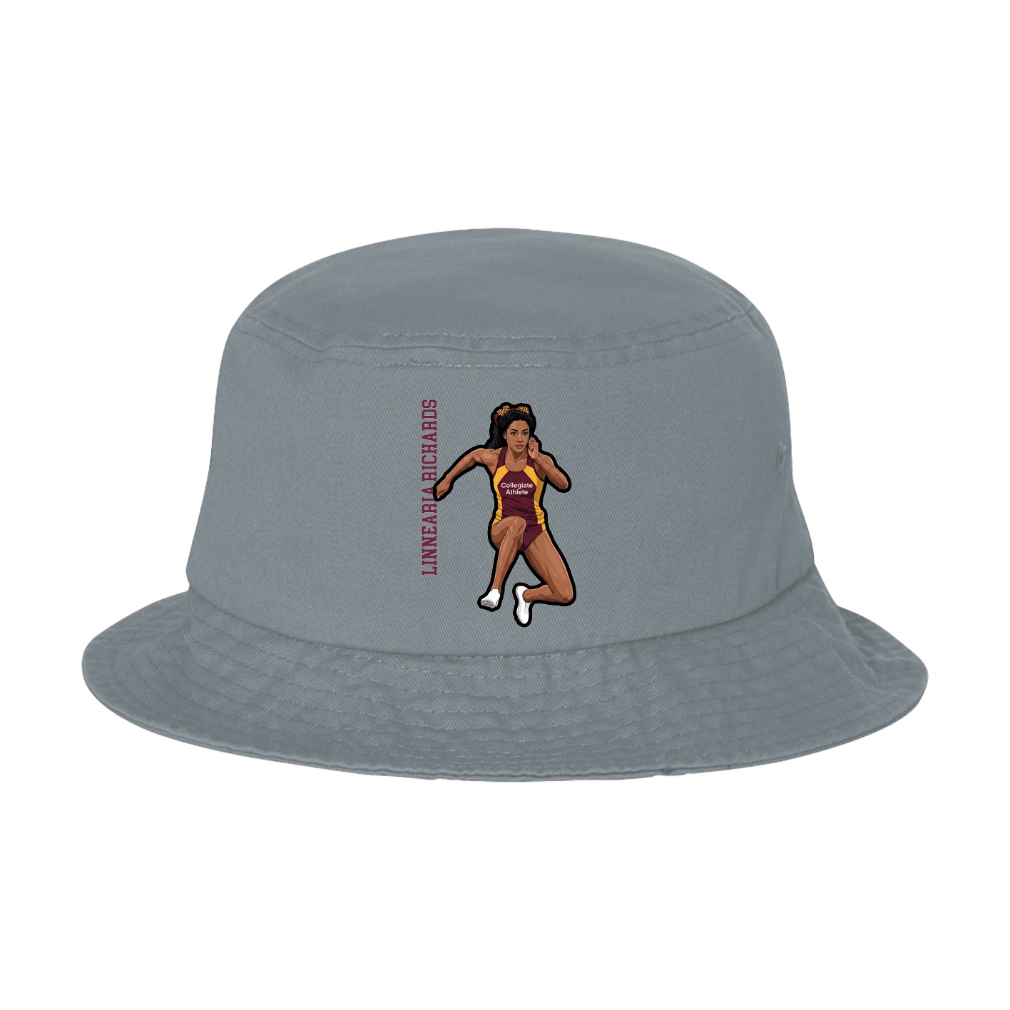 Bucket Cap — Name Vertical in Grey