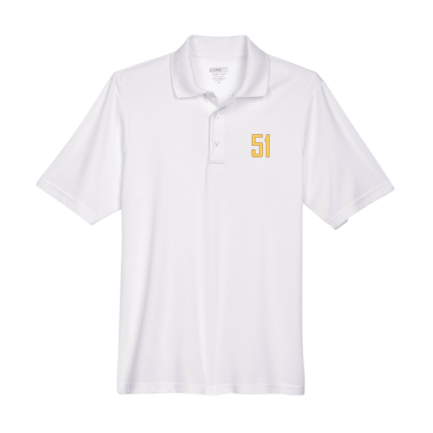 Performance Polo — Front Shirsy in White