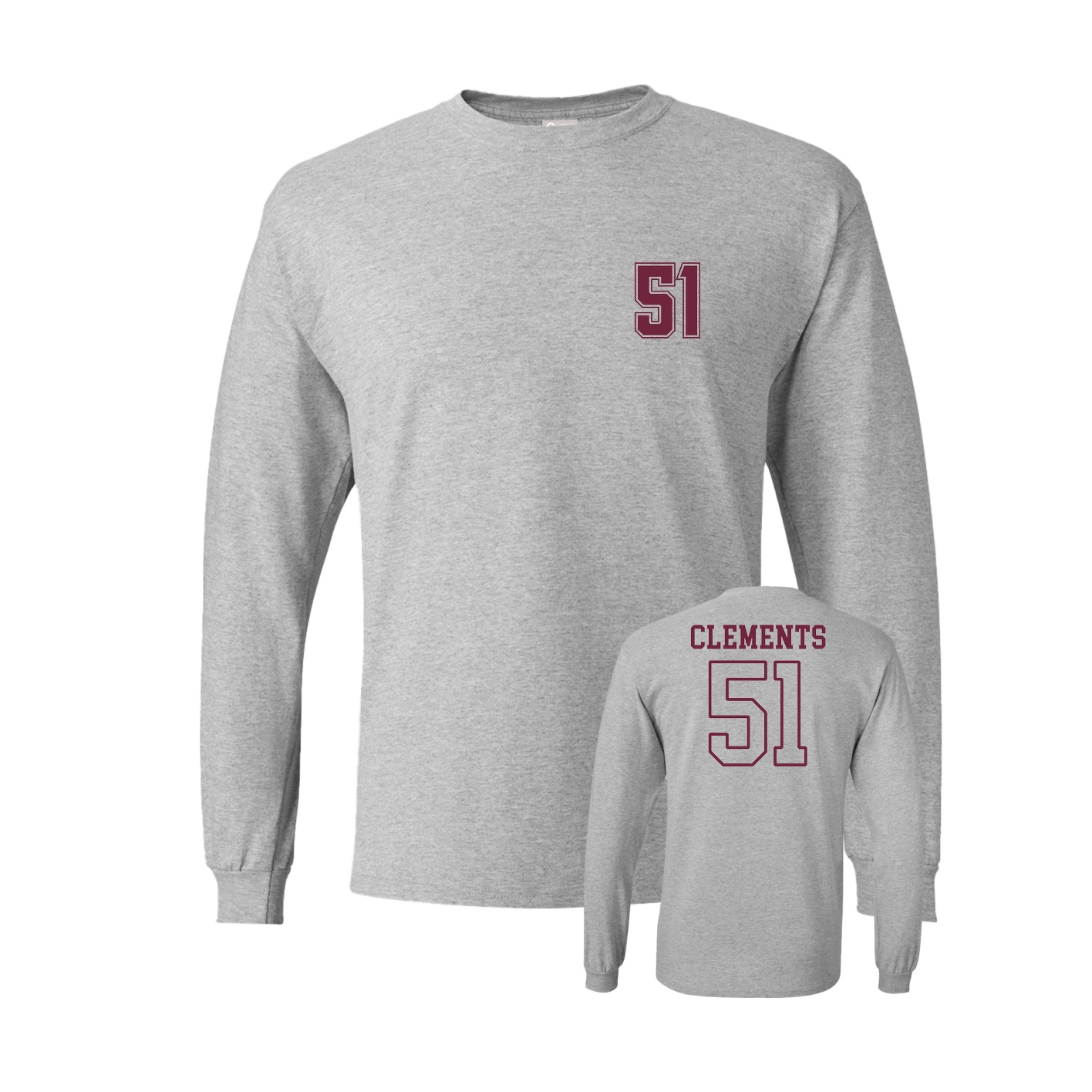 Long Sleeve Tee — Chest Back in Grey