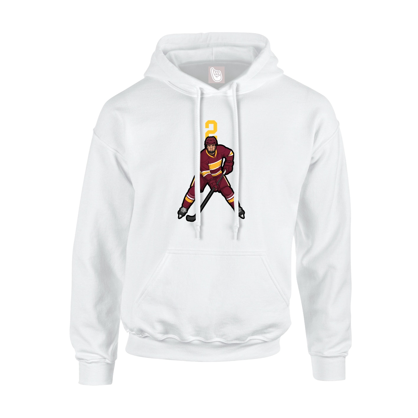 Youth Hoodie — Number Top in White