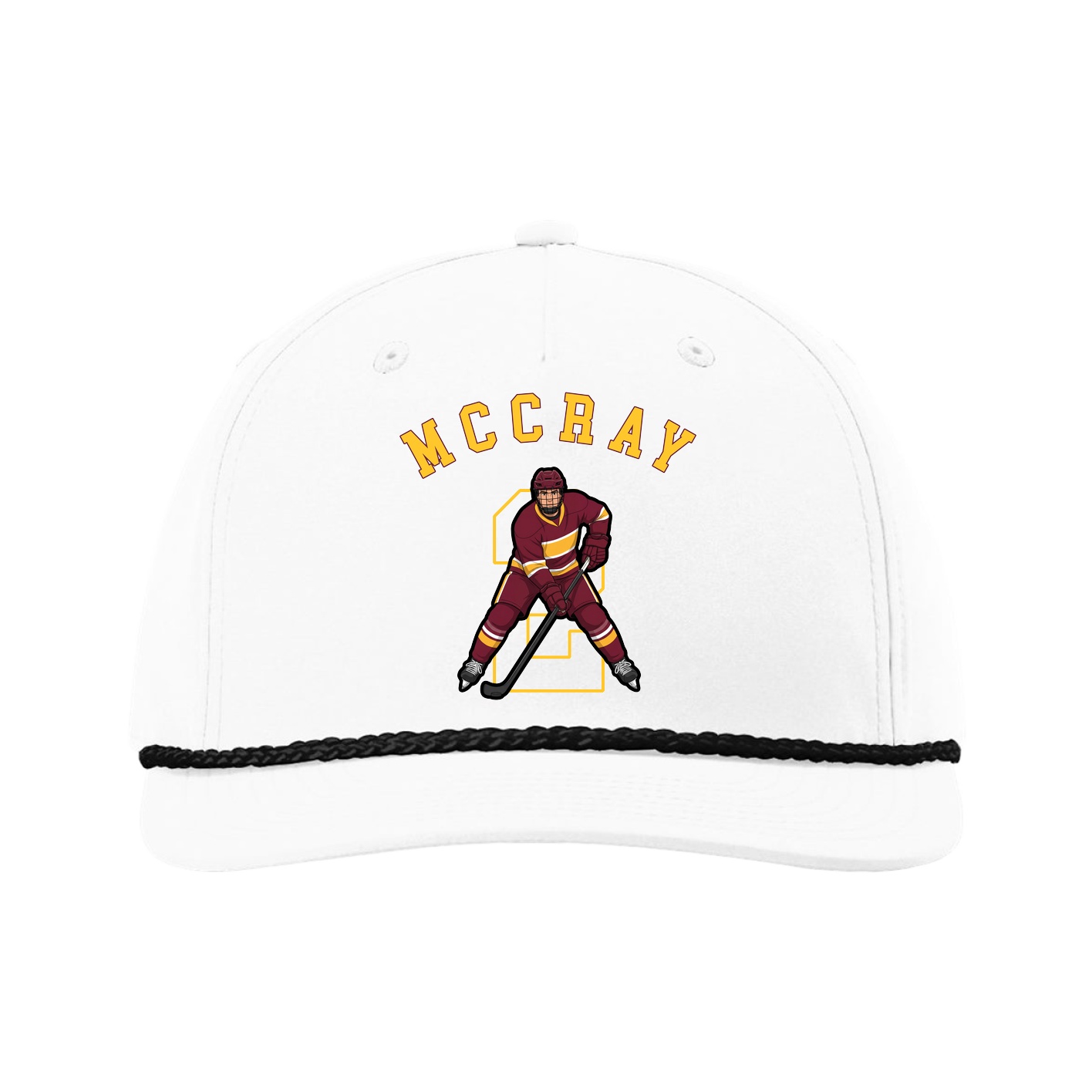 Five-Panel Classic Rope Cap — Shirsey Arch in White