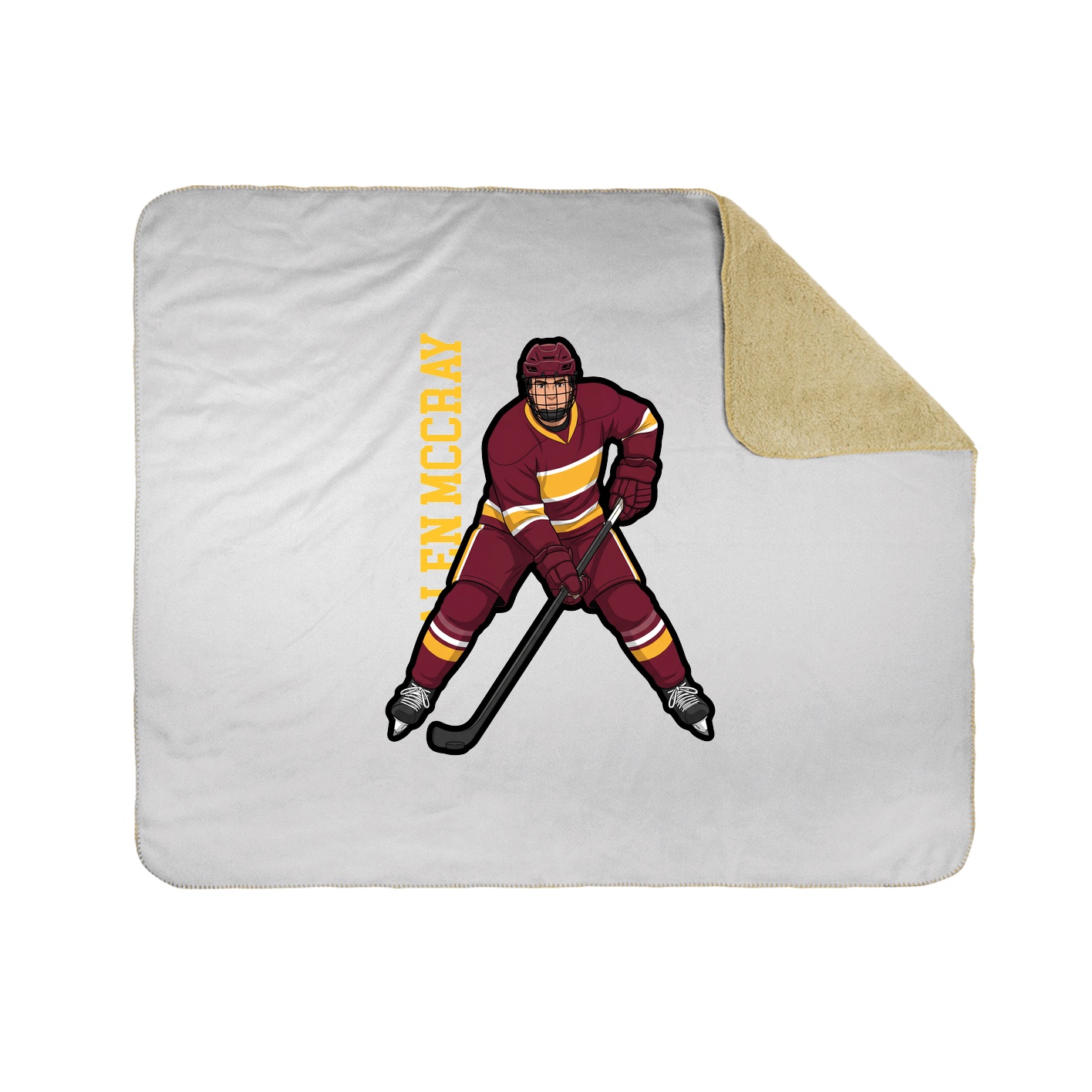 Throw Blanket — Name Vertical in White