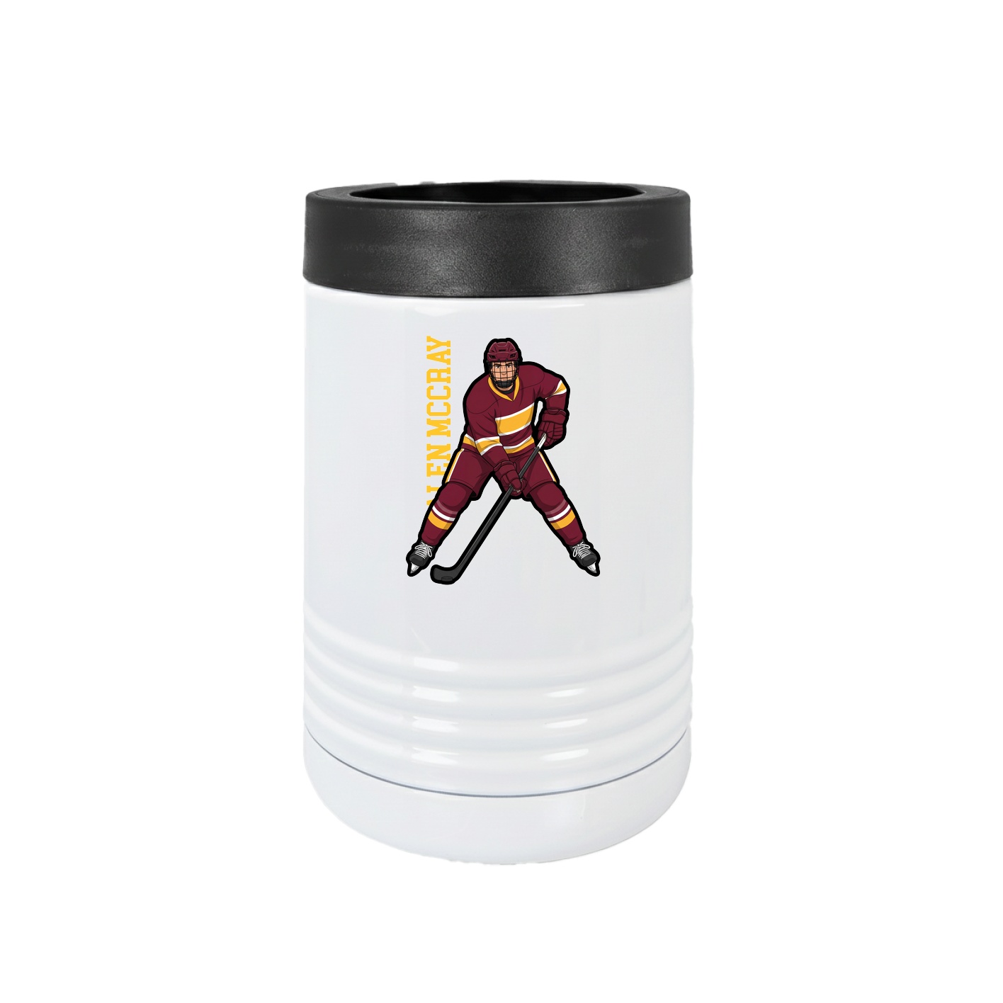 Beverage Holder — Name Vertical in White
