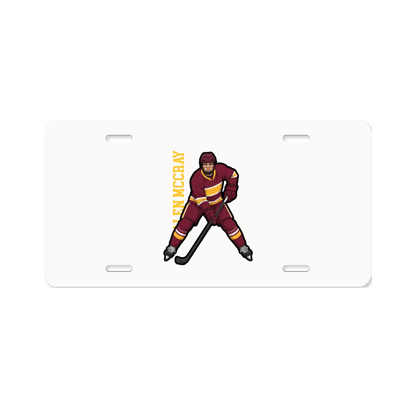 License Plate — Name Vertical in Classic
