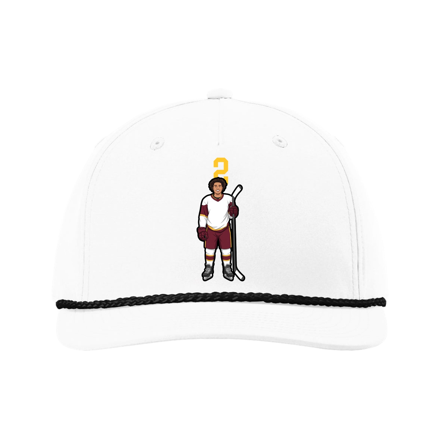 Five-Panel Classic Rope Cap — Number Top in White