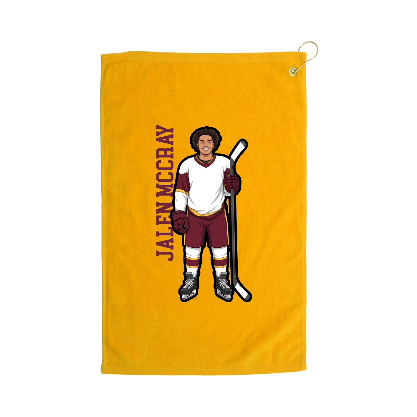 Golf Towel — Name Vertical in Gold