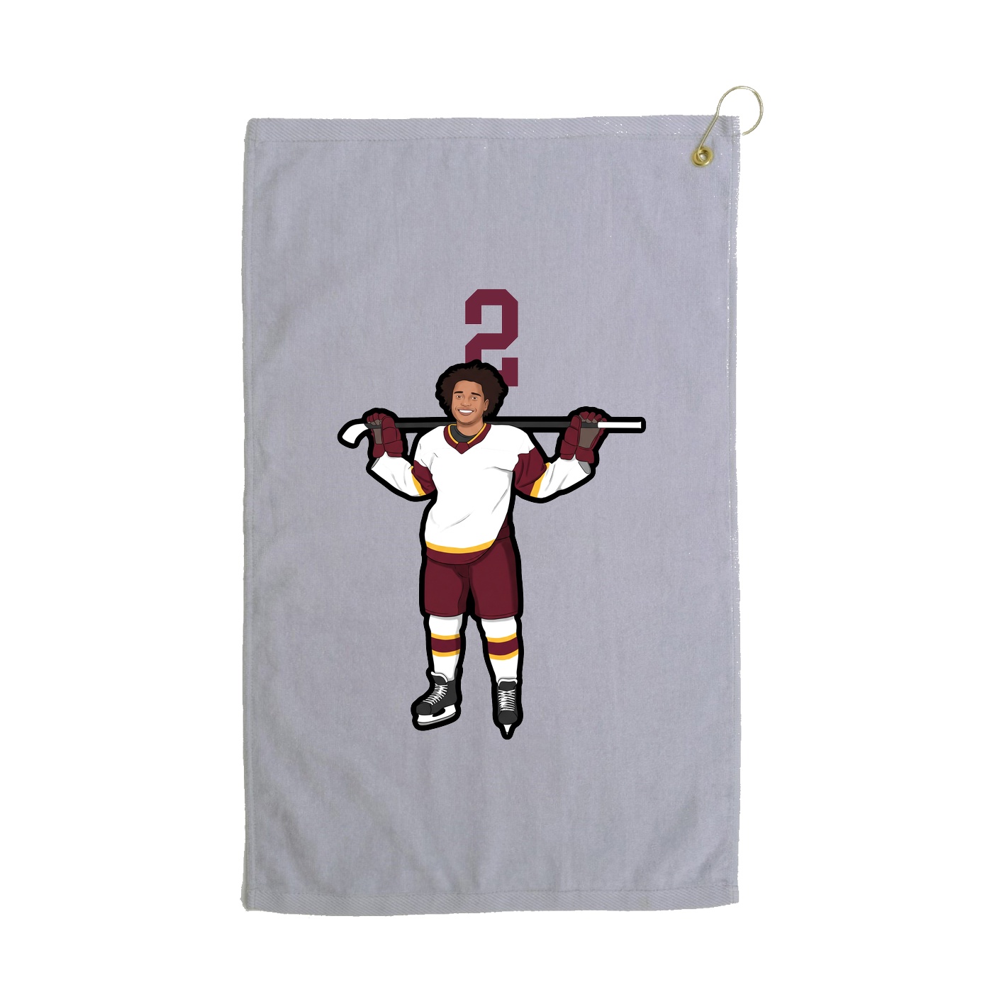 Golf Towel — Number Top in Grey