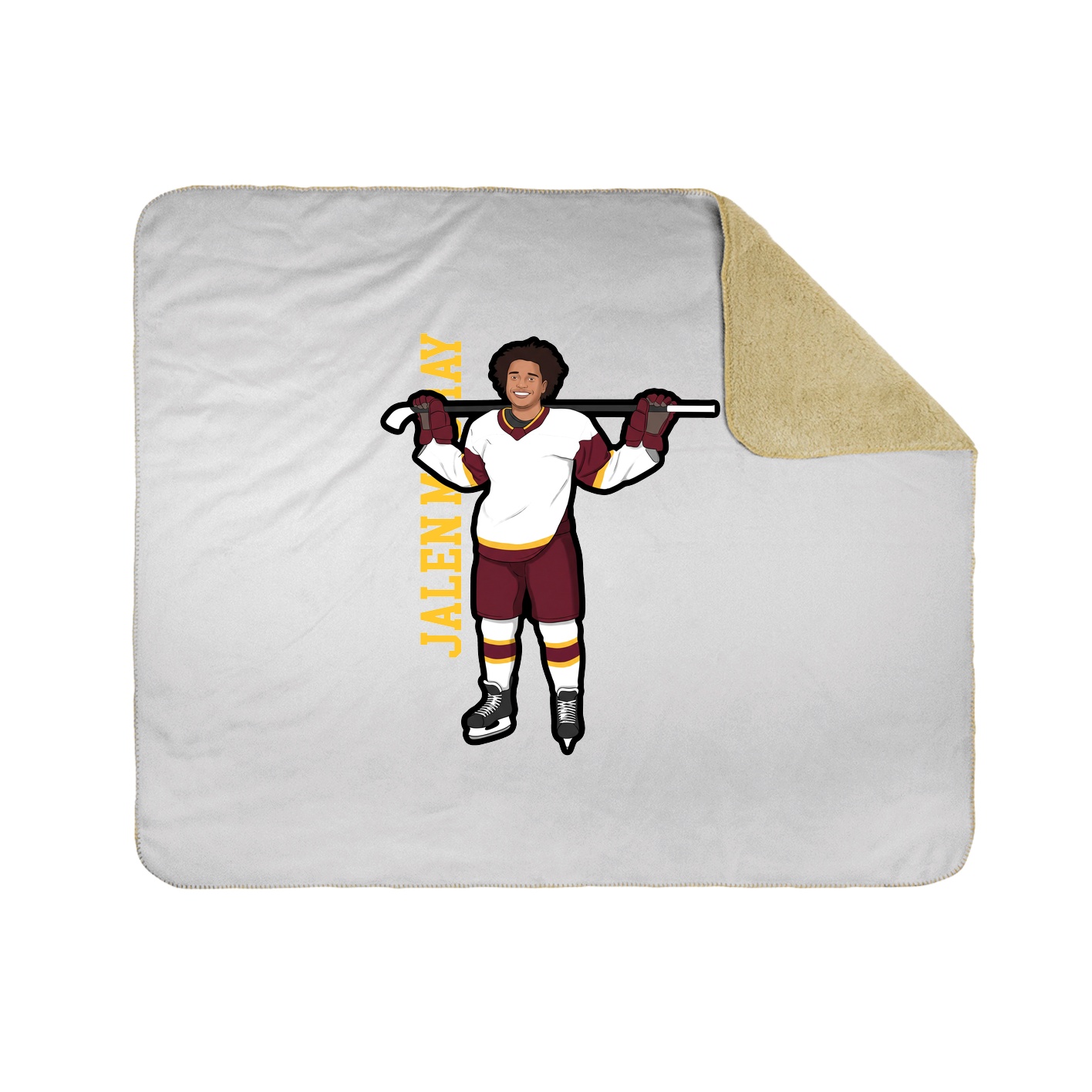 Throw Blanket — Name Vertical in White