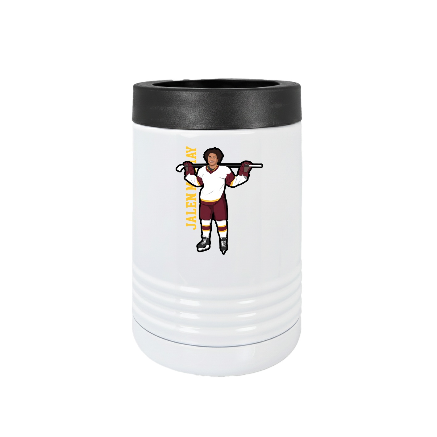 Beverage Holder — Name Vertical in White