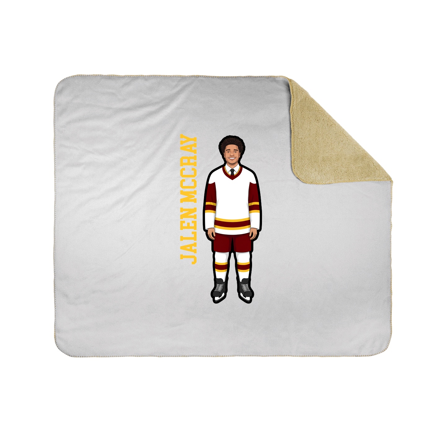 Throw Blanket — Name Vertical in White