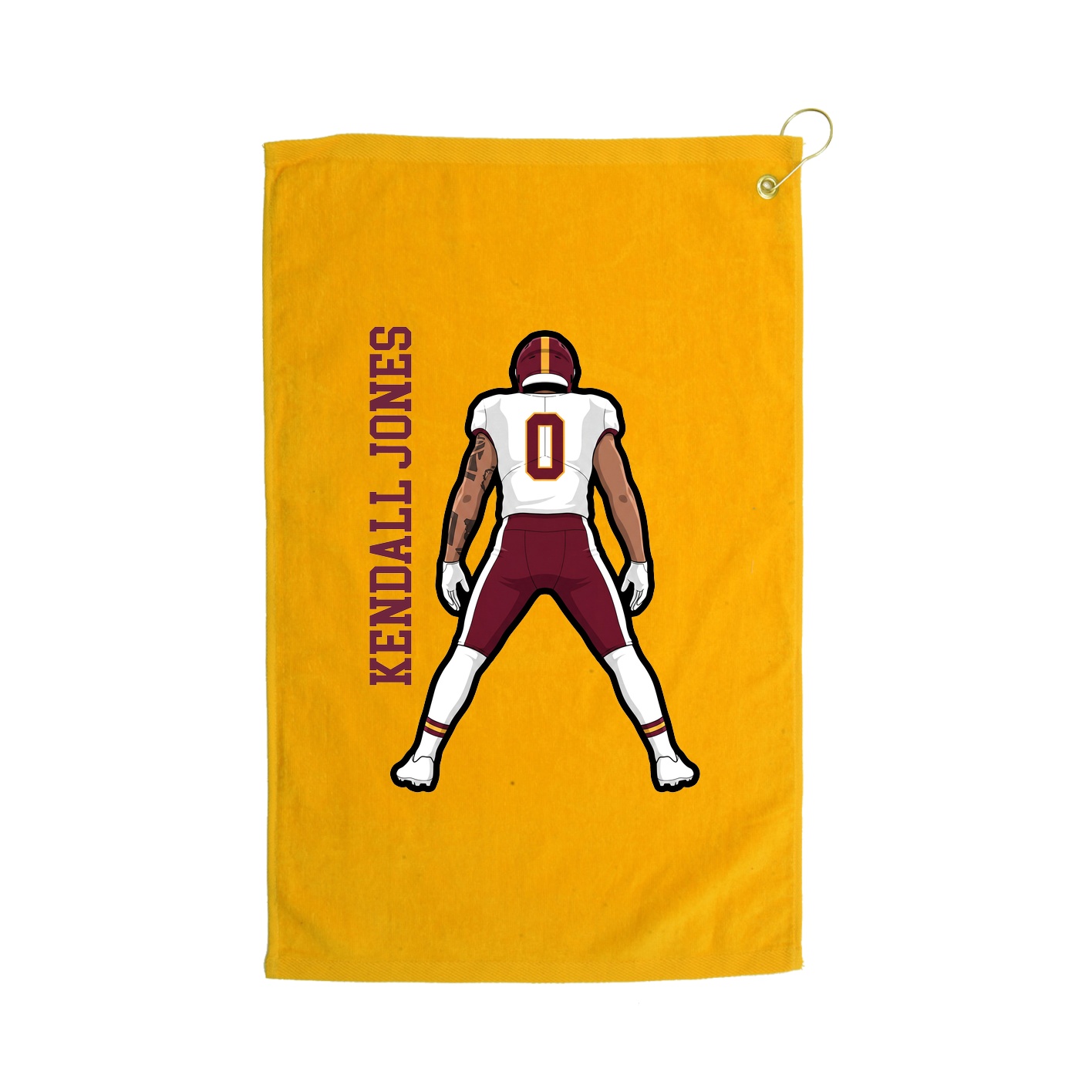Golf Towel — Name Vertical in Gold