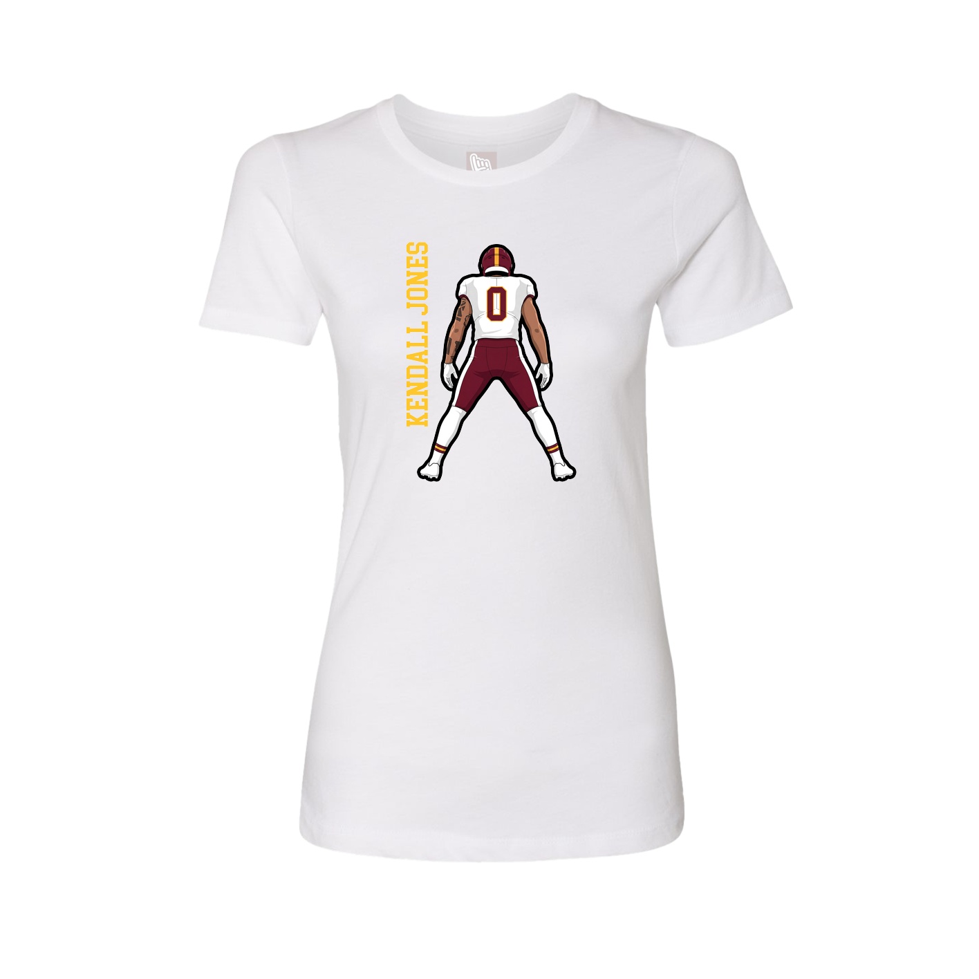 Womens Tee — Name Vertical in White