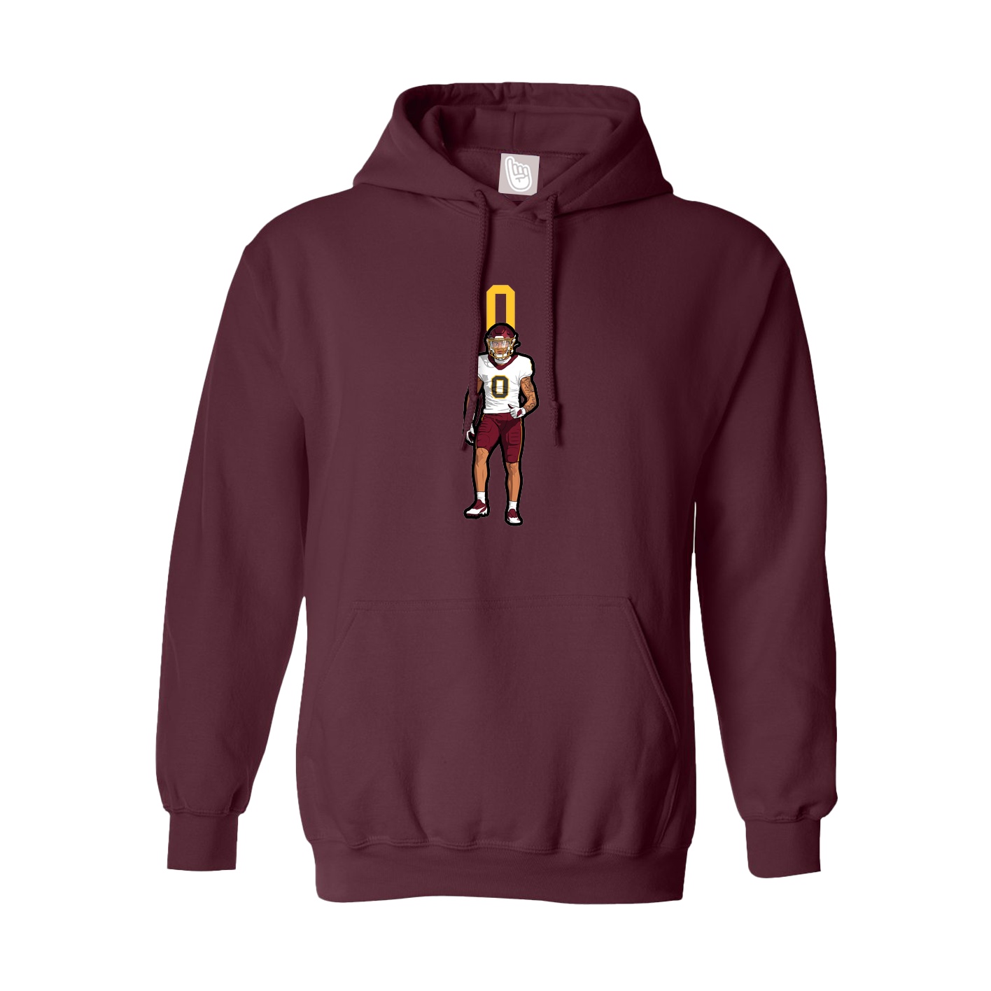 Youth Hoodie — Number Top in Maroon