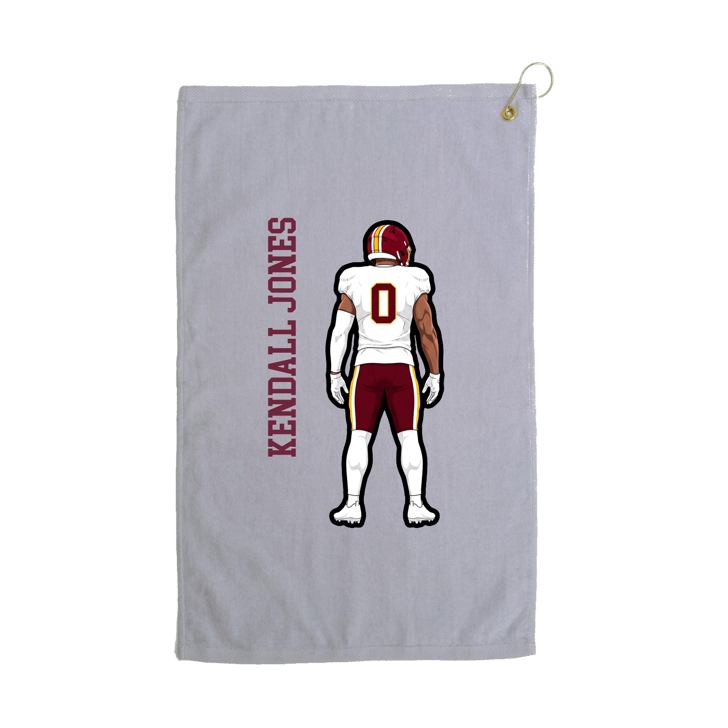Golf Towel — Name Vertical in Grey
