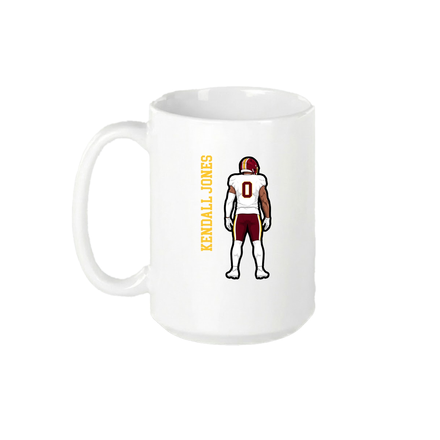 15oz Coffee Mug — Name Vertical in White