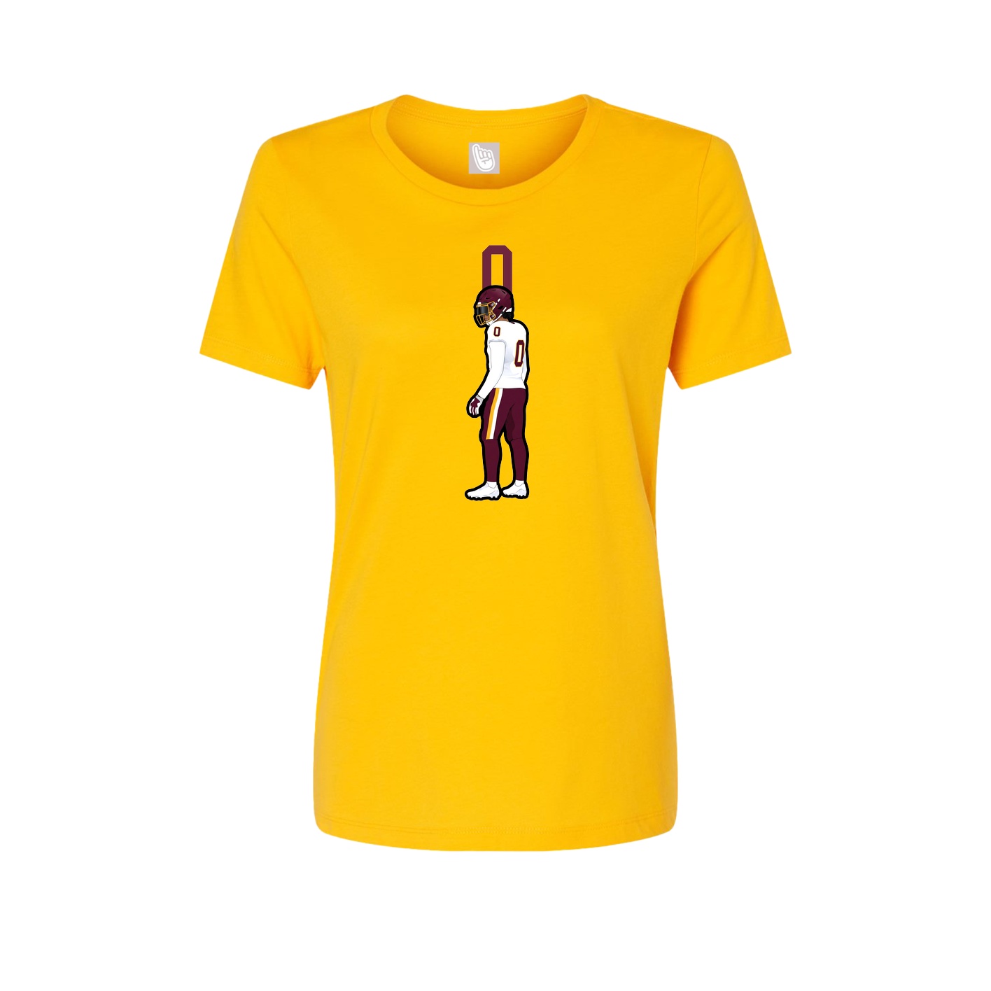 Womens Tee — Number Top in Gold