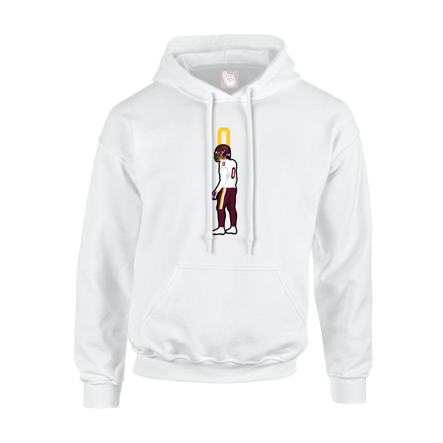 Youth Hoodie — Number Top in White
