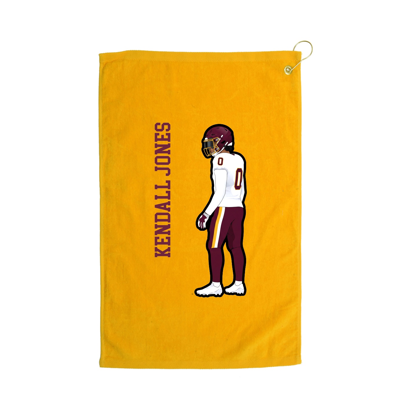 Golf Towel — Name Vertical in Gold