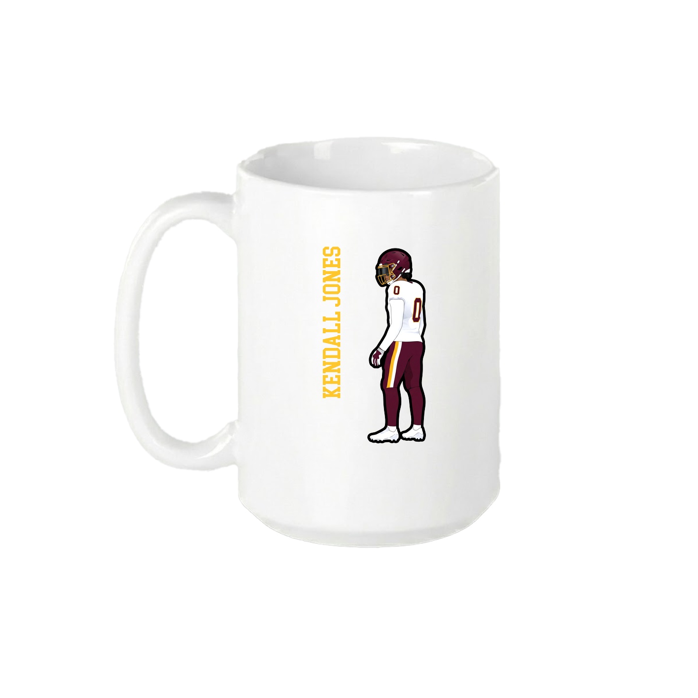 15oz Coffee Mug — Name Vertical in White